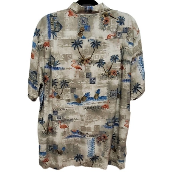 Batik Boy Tropical SS Button Up Shirt Vacation Beach Flamingo Pineapple Men's XL - Picture 3 of 12